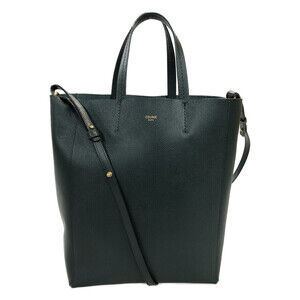 Celine Vertical Cabas Tote black grained calfskin leather